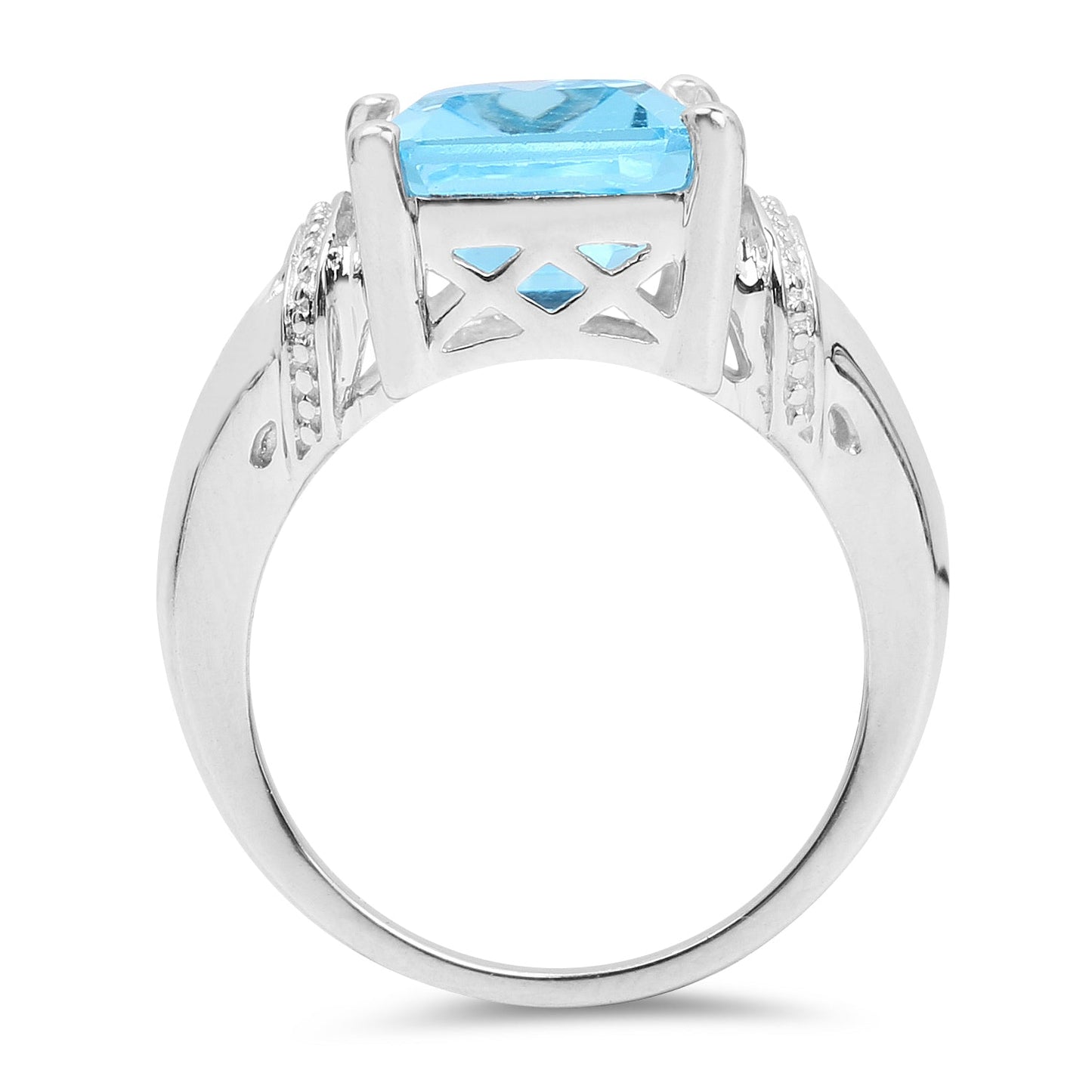 8.89 Carat Genuine Swiss Blue Topaz .925 Sterling Silver Ring