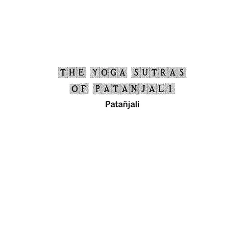 The Yoga Sutras of Patanjali