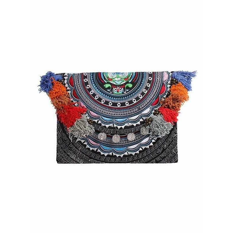 Embroidered Multi Tassel Clutch Bag | IPad Case - Thailand