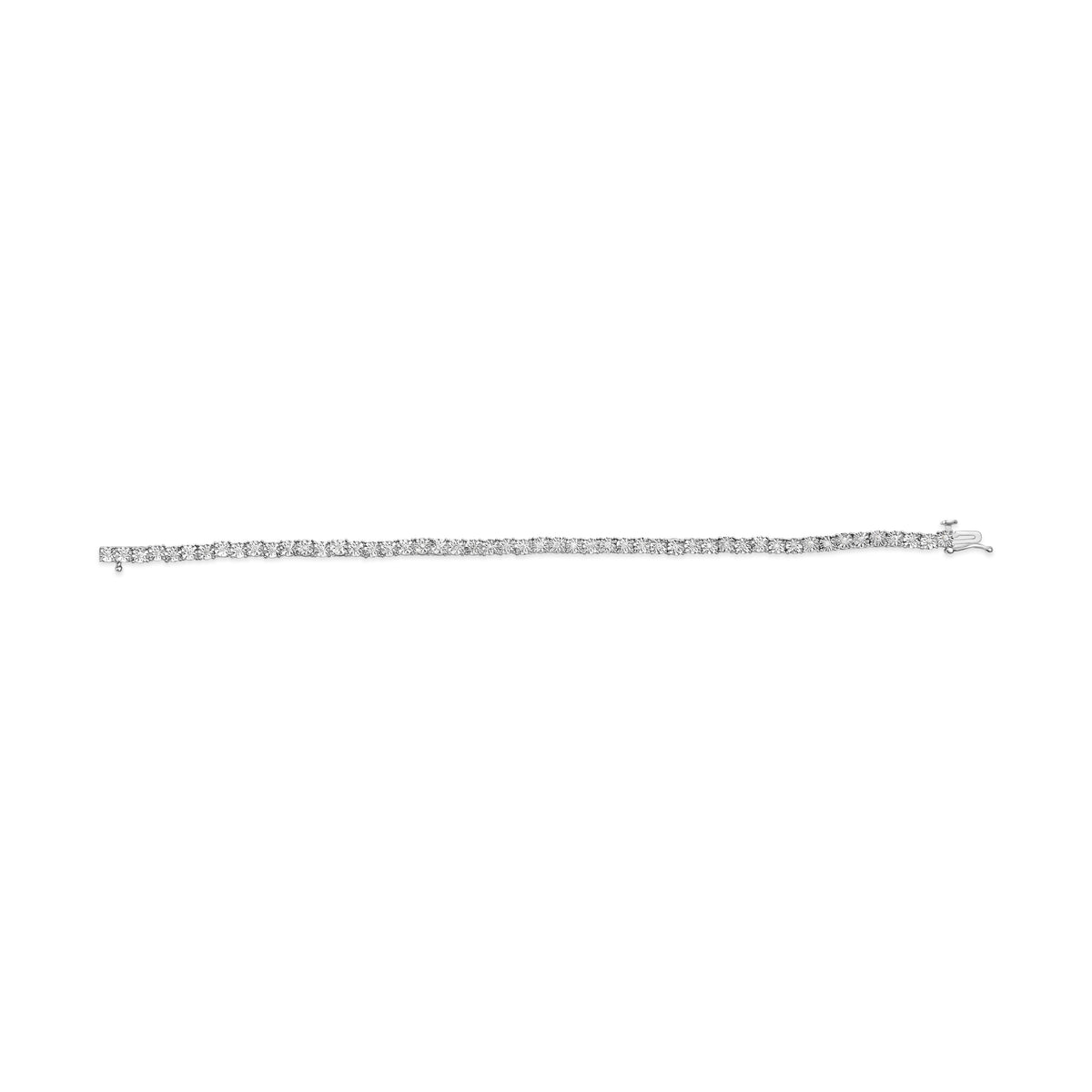 10K White Gold 1/2 Cttw Real Diamond Illusion-Set Miracle Plate Tennis Bracelet (I-J Color, SI2-I1 Clarity) - Size 7.5"