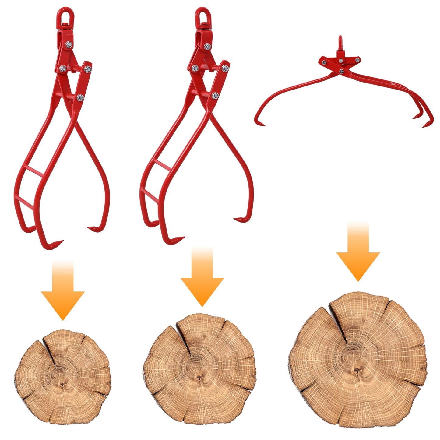 28in 3 Claw Log Grapple for Logging Tongs, Eagle Claws Design Log Lifting Tongs Log Grabs, Timber Lifting Tongs for Truck, ATV,