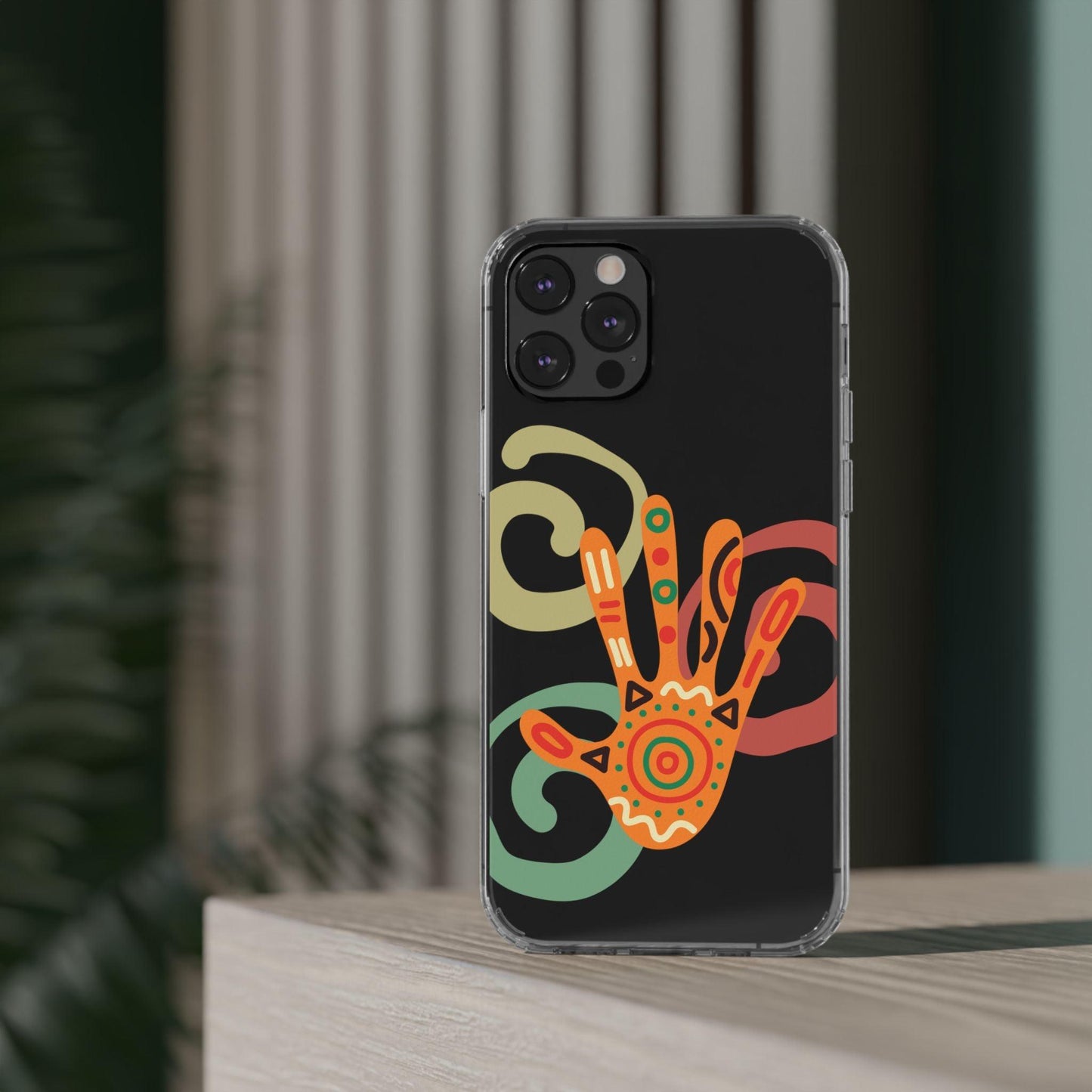 Clear Cases Colorful Hand Print design