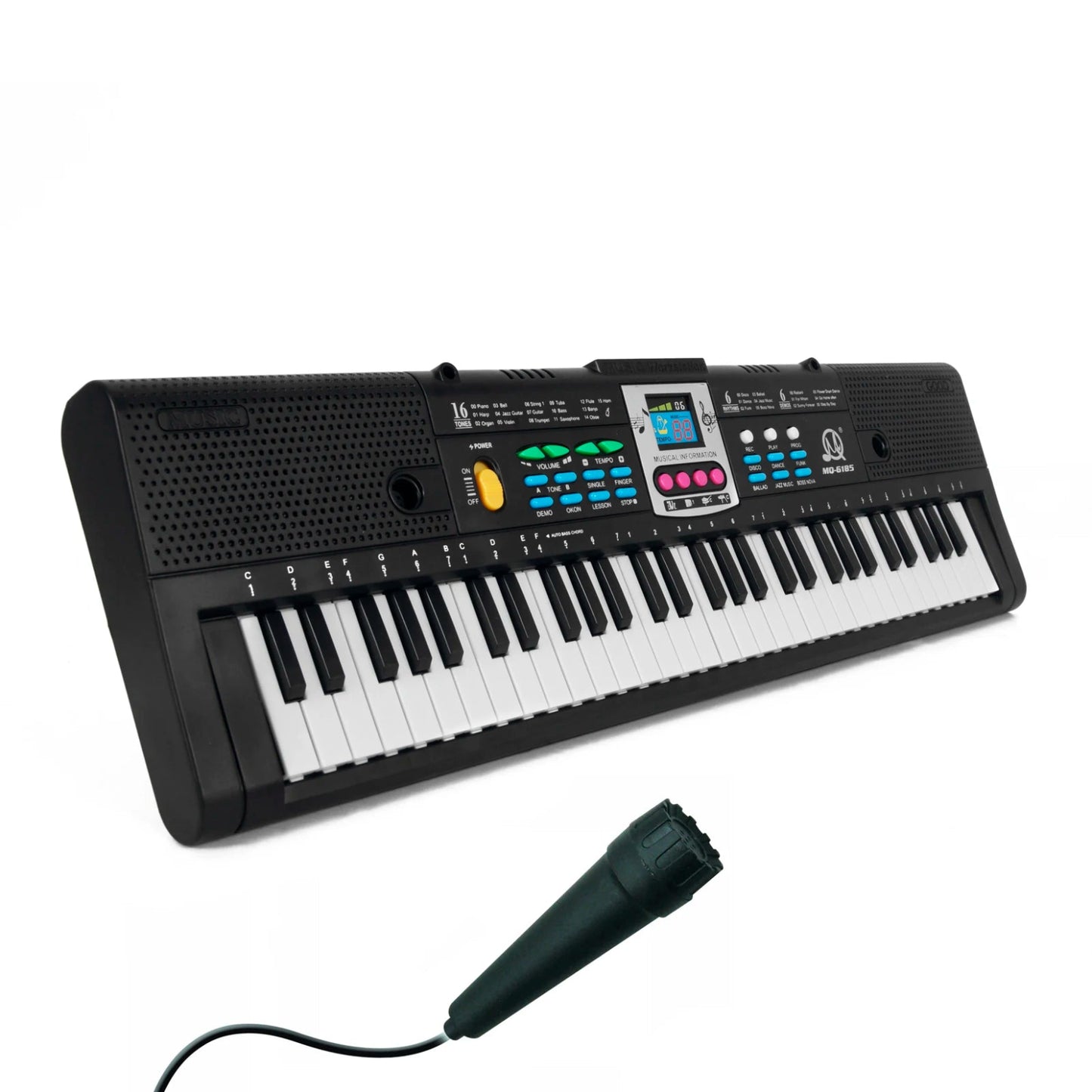 61 Keys Digital Music Electronic Keyboard Multifunctional Electric Piano for Piano with Microphone Function Musical Instrument - THOOBO!