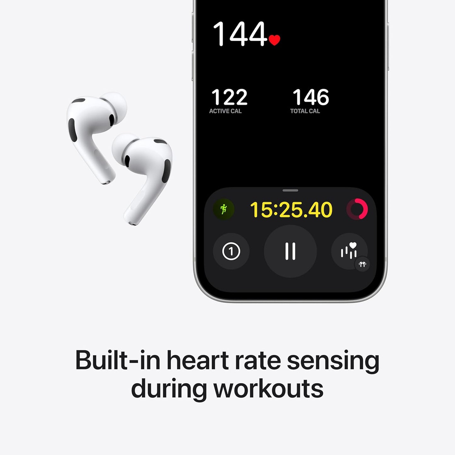 Apple AirPods Pro (3rd Generation) with MagSafe Charging Case (USB‑C) – Active Noise Cancellation, Adaptive Audio, Heart Rate Sensing, Personalized Spatial Audio