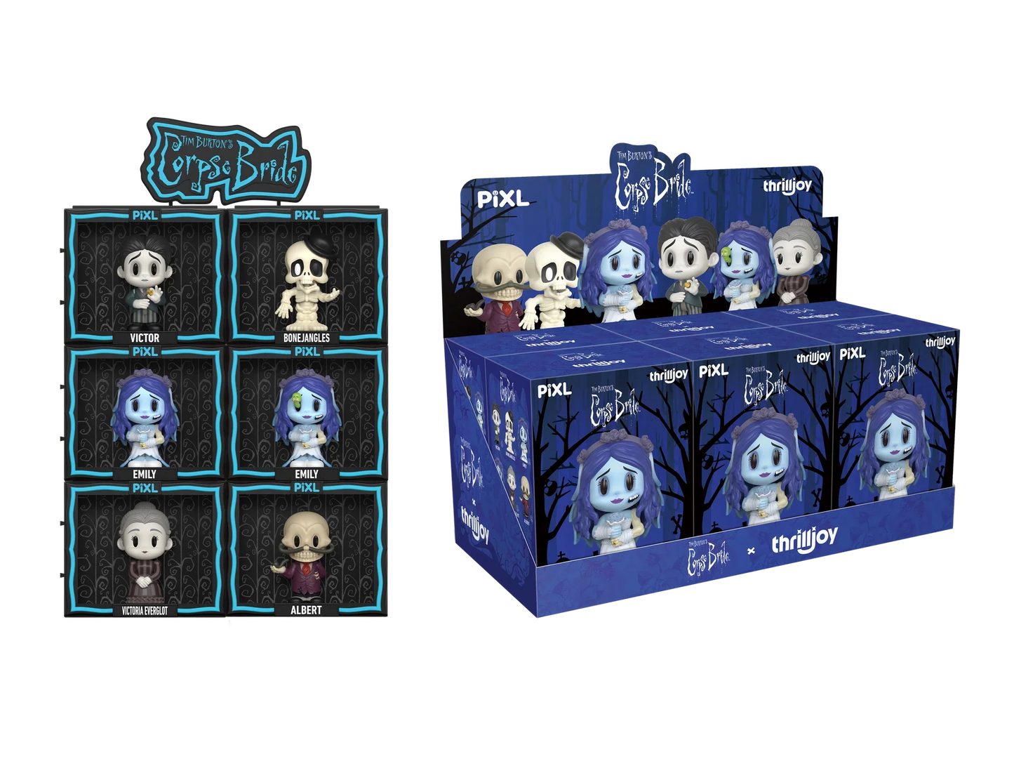 [Thrilljoy] Tim Burton's Corpse Bride PIXL Blind Box Vinyl (Chance at 1 of 300 hyper-rare “chase” pieces will be redeemable for a special 12” MEGA PIX!)