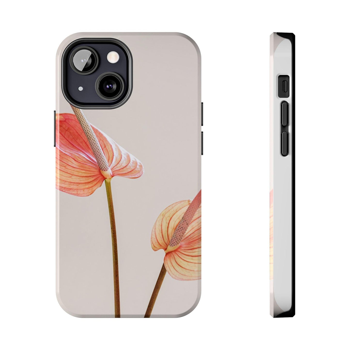 Orange Flower with Leaves Tough Phone Cases