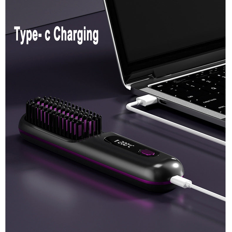 2 In 1 Wireless Hair Straightener USB Charging