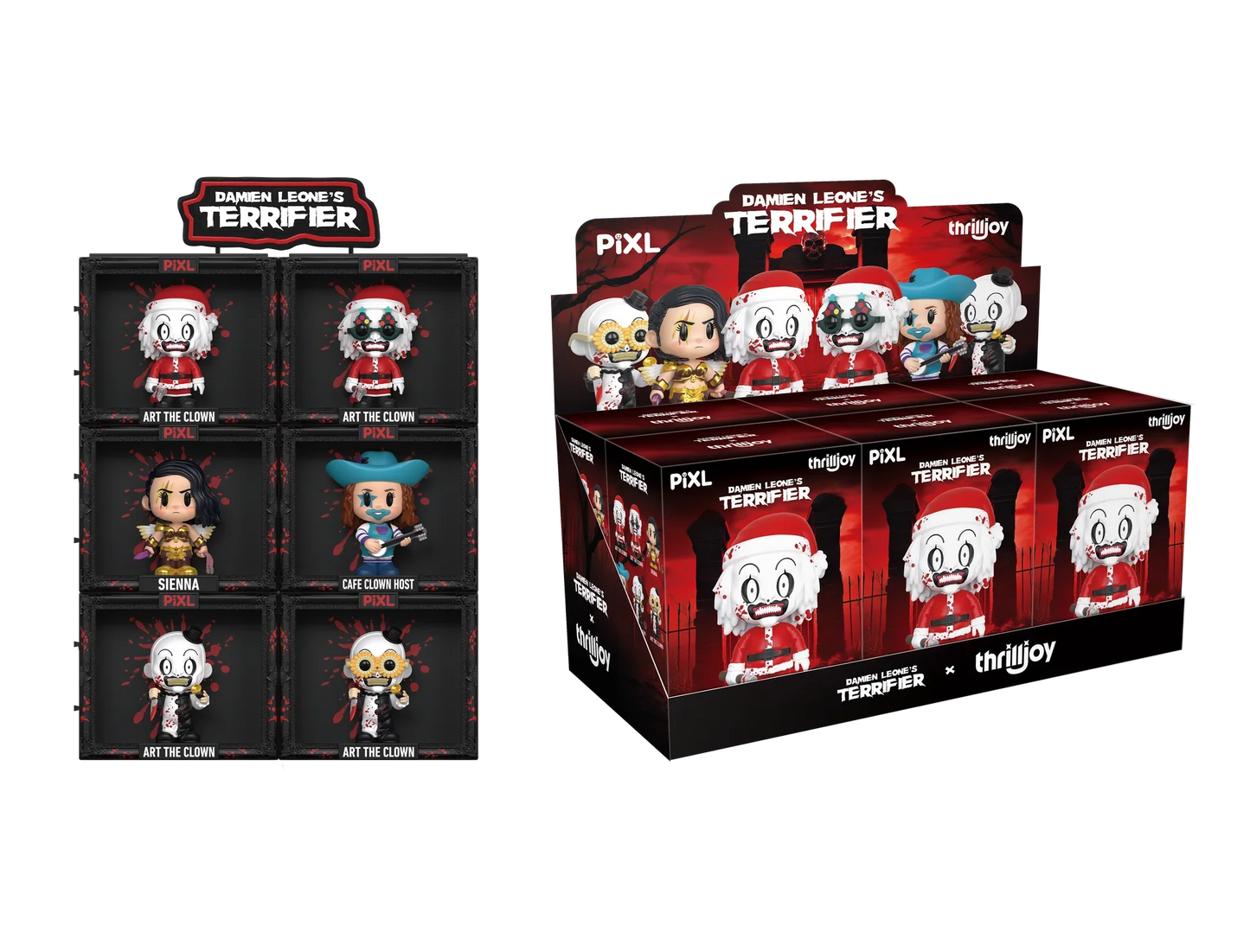 [Thrilljoy] Damien Leone's Terrifier PIXL Blind Box Vinyl (Chance at 1 of 300 hyper-rare “chase” pieces will be redeemable for a special 12” MEGA PIX!)