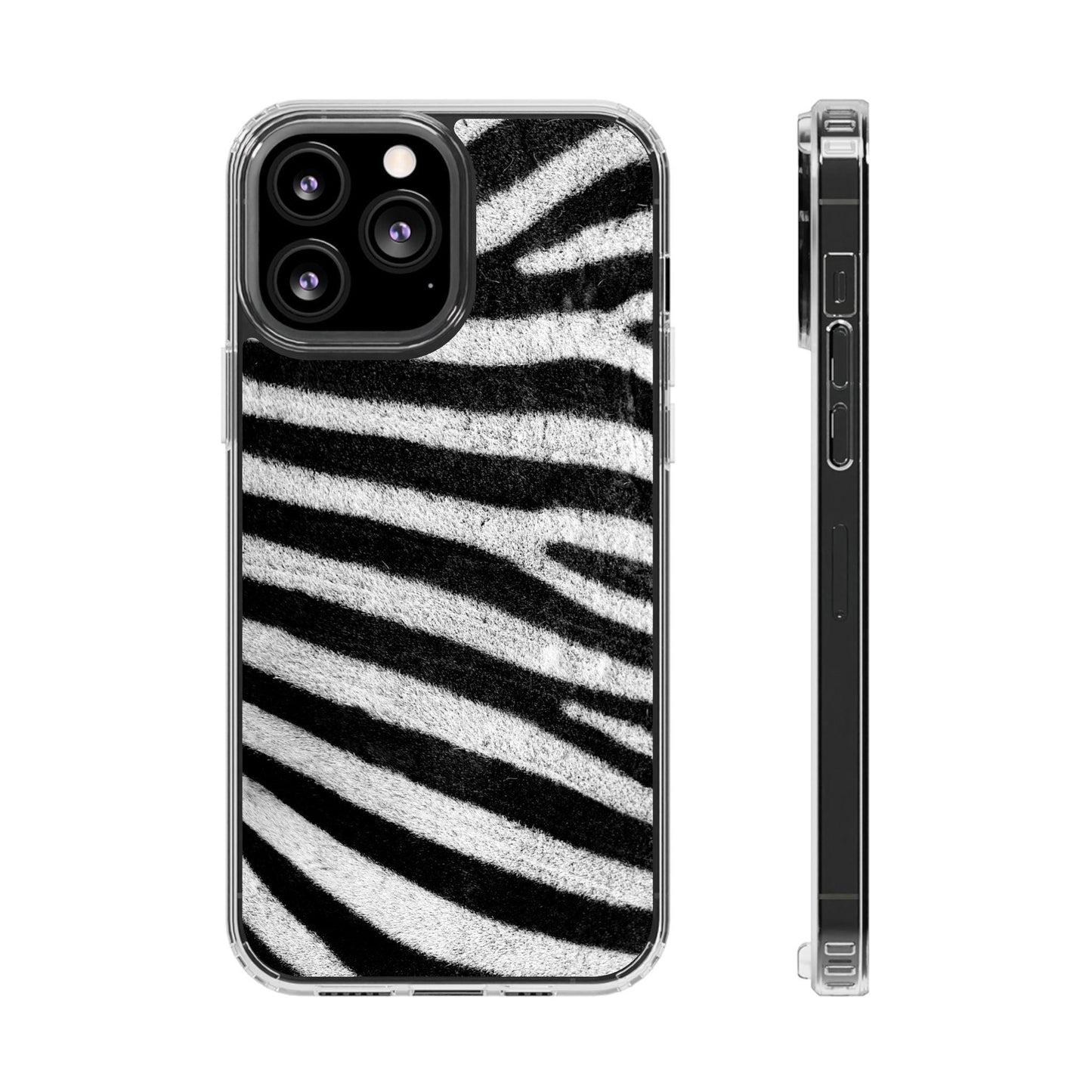 Clear Cases Black and White Zebra Stripes