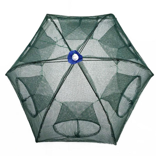 6 Hole Fishing Net Folded Portable Hexagon Network Casting Nets
