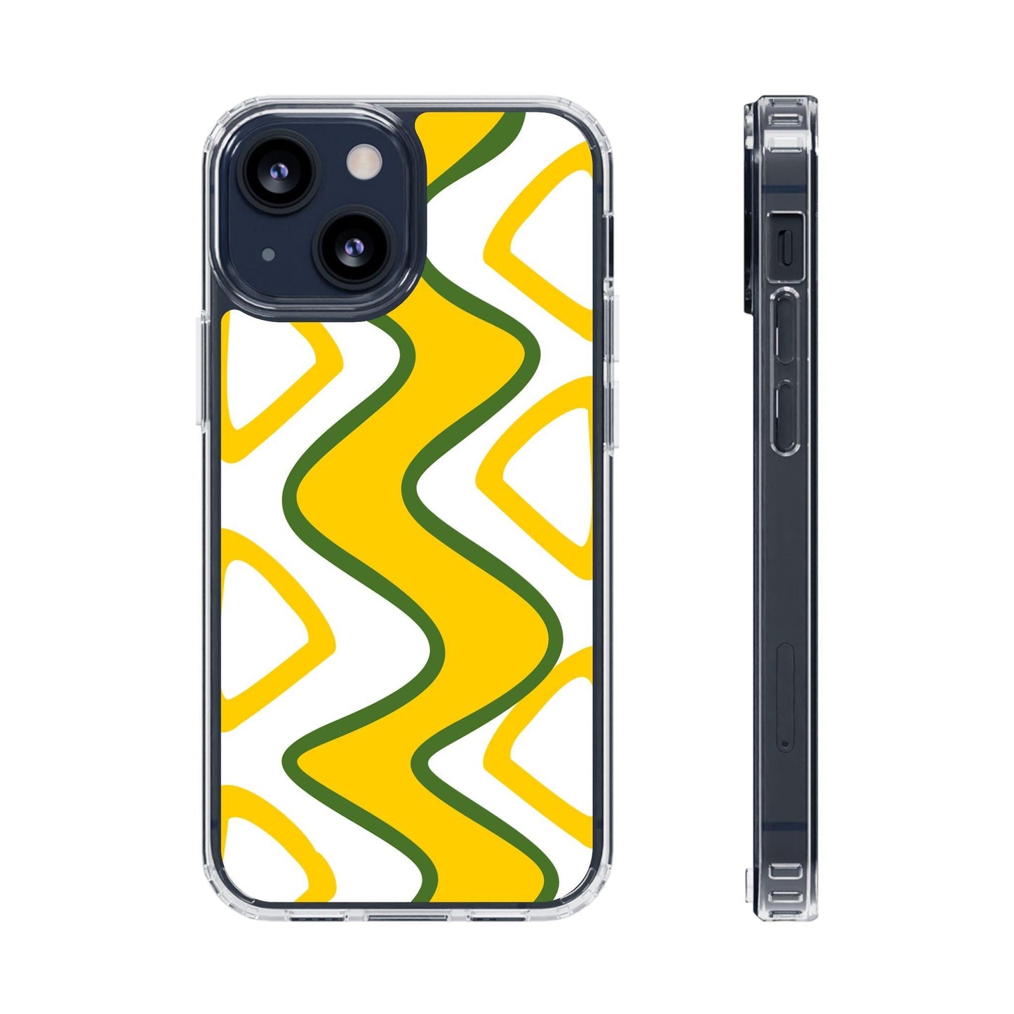Bright Yellow Abstract With Shape Clear Cases