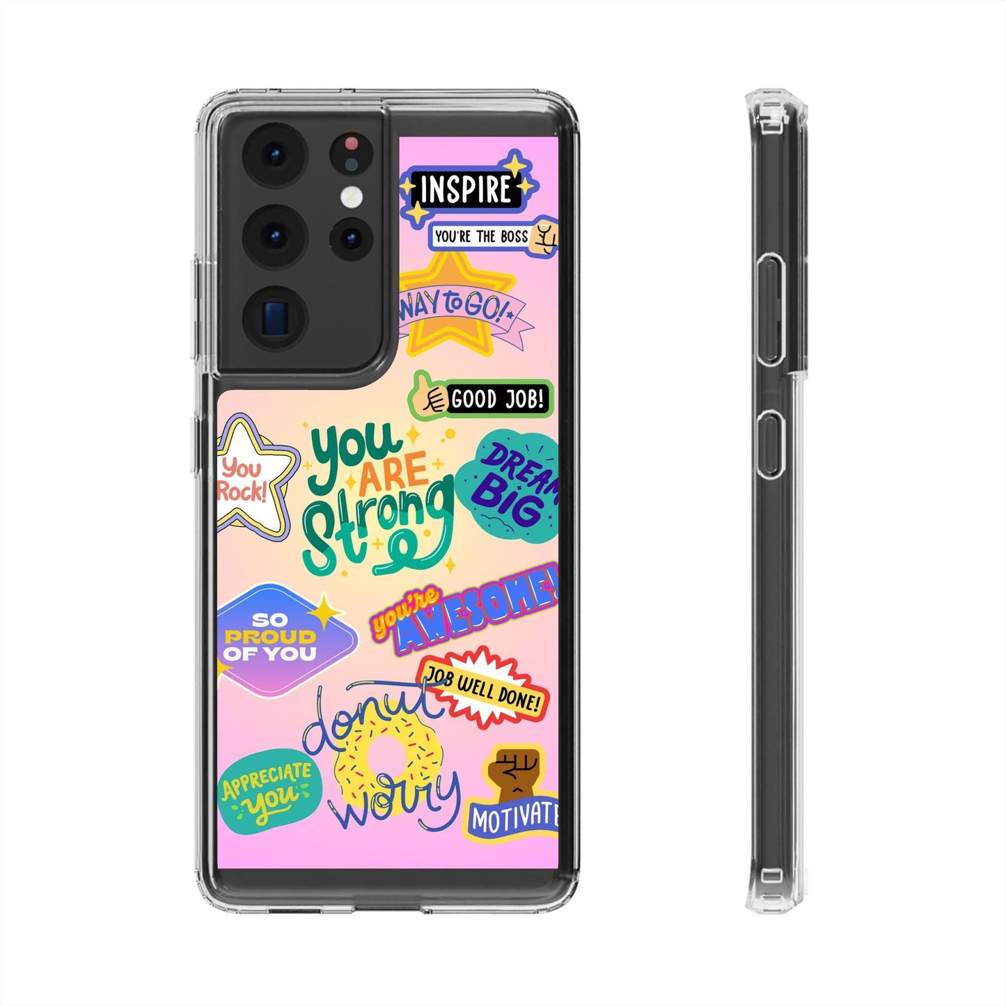 Motivational Stickers Clear Case