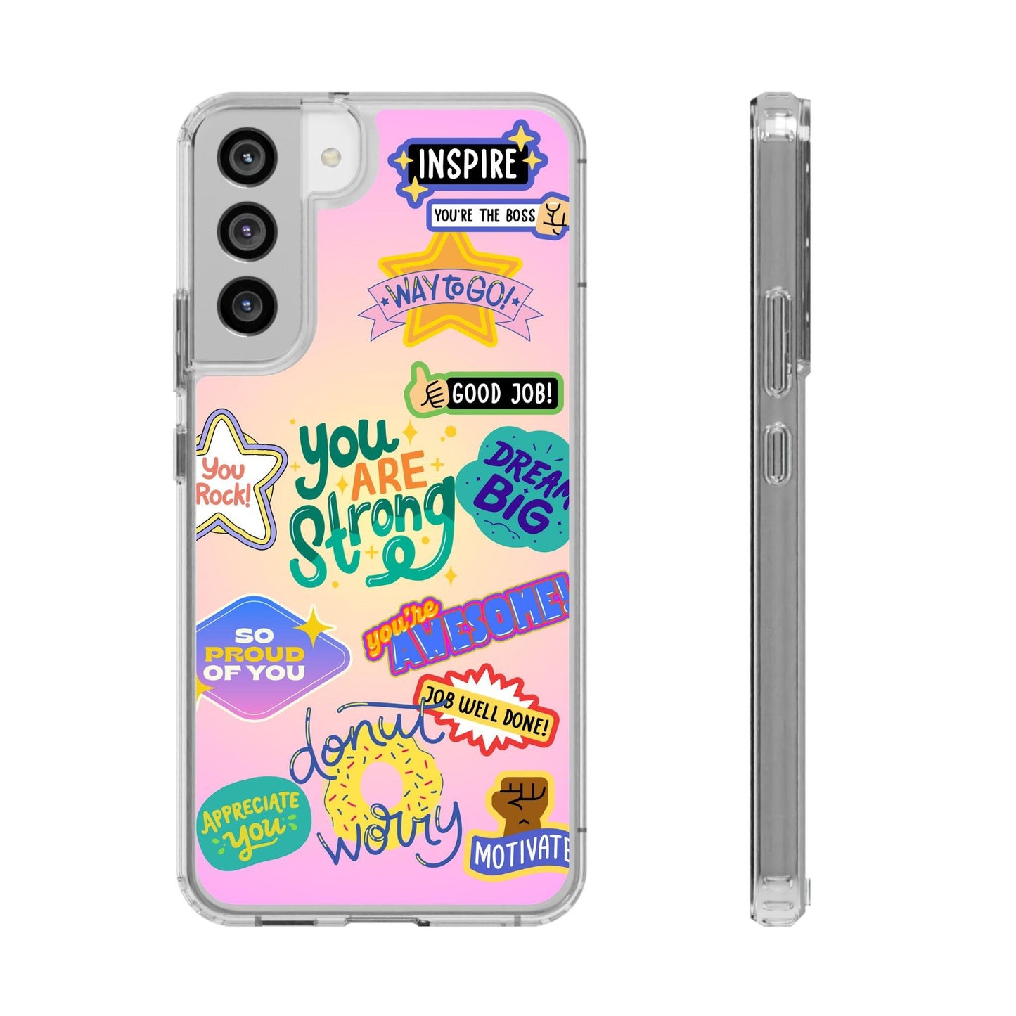 Motivational Stickers Clear Case