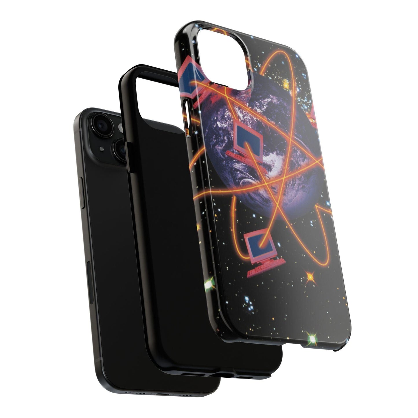 Computer Galaxy Printed With Orbiting Tough Phone Cases