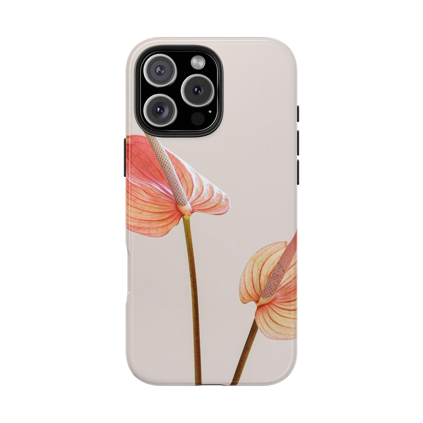 Orange Flower with Leaves Tough Phone Cases