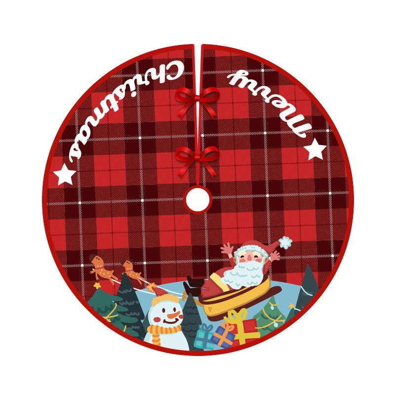 Deer Head Snowflake Santa Claus Gift Box Series Christmas Tree Bottom Decoration Apron Atmosphere Decoration