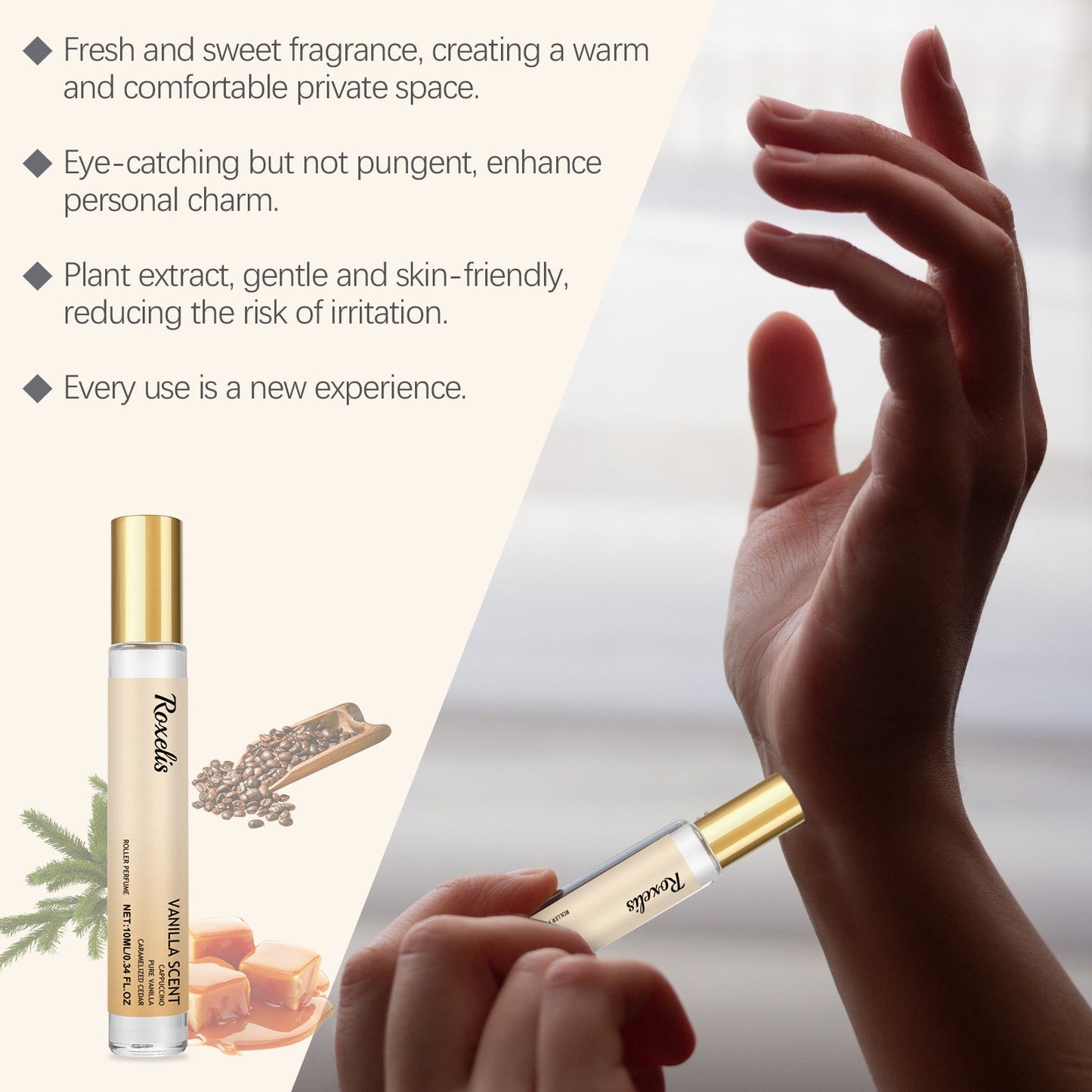 Charming Rolling Perfume Charming Lasting Light Fragrance Fresh Cappuccino Charm Stay Fragrance Convenient Rolling Perfume