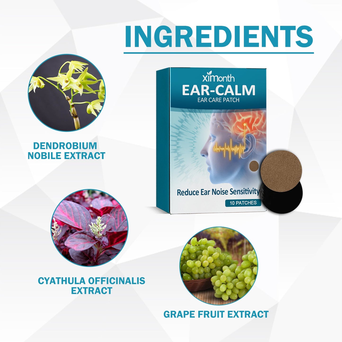 Ear Care Patch, Relieve Ear Plug Ear Ringing Ear Kang Hearing Discomfort Dizziness Head Care Patch