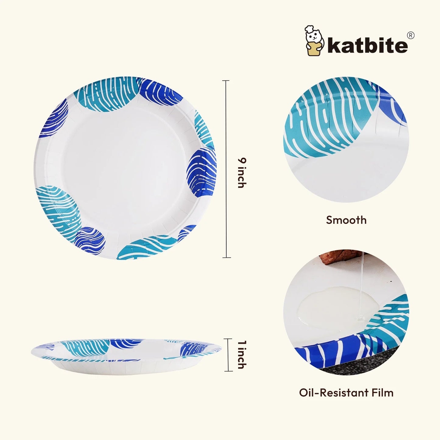 Round 9-Inch Biodegradable Compostable Paper Plates – 50 Count