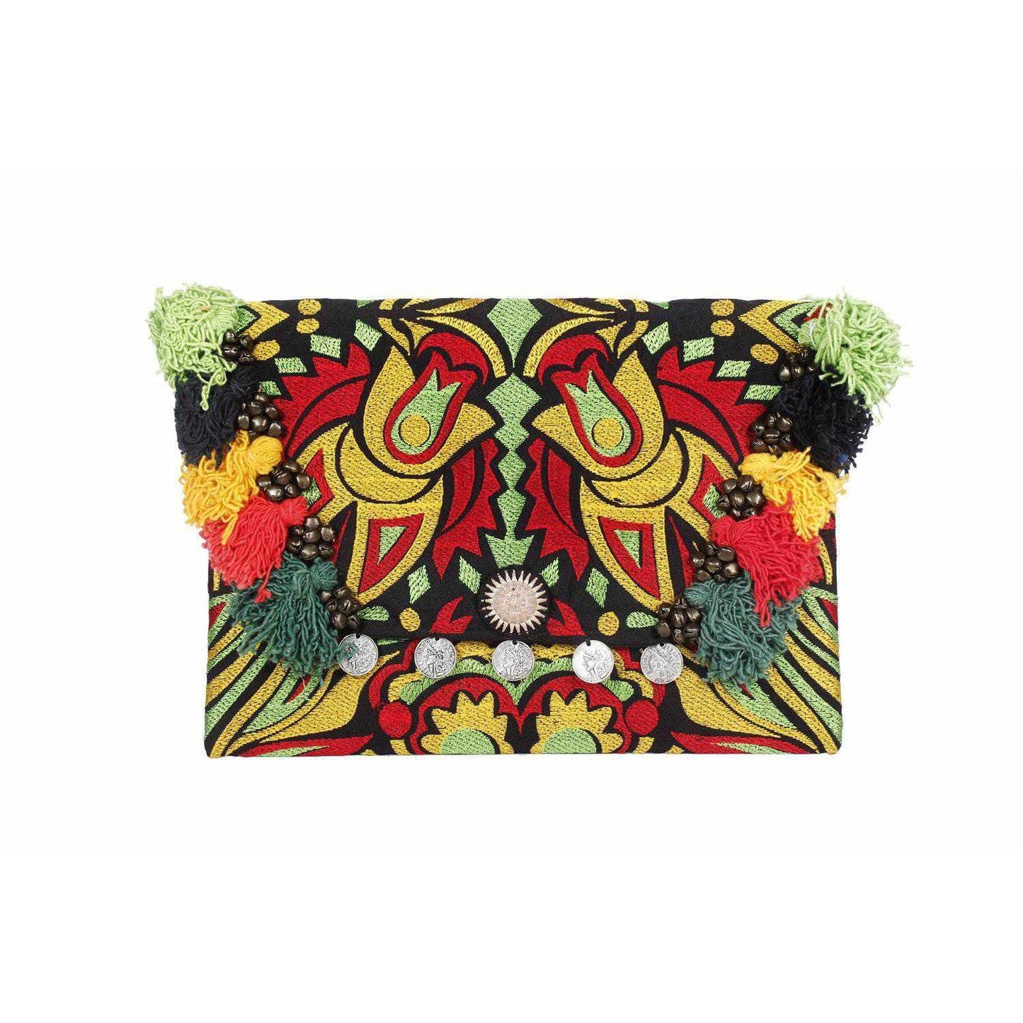 Embroidered Multi Tassel Clutch Bag | IPad Case - Thailand