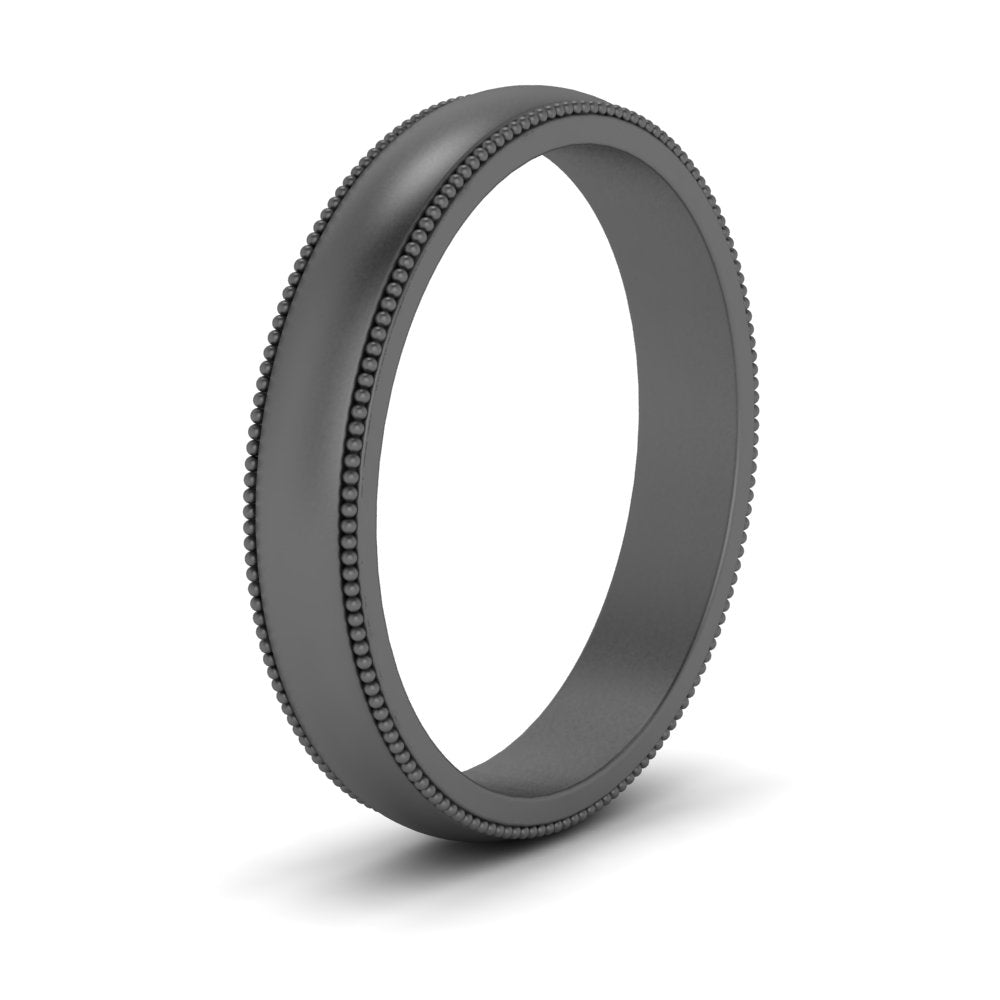 Milgrain Matte Finish Mens Band