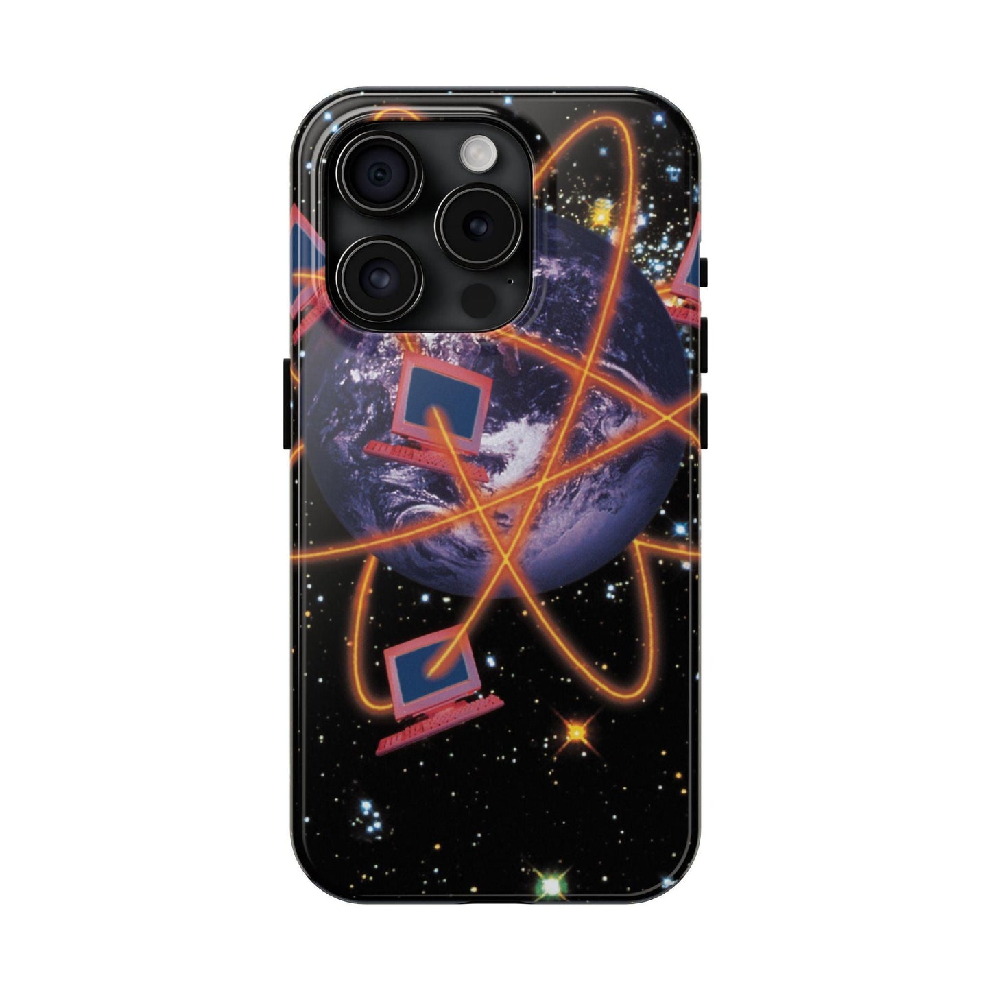 Computer Galaxy Printed With Orbiting Tough Phone Cases