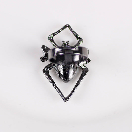 Retro Black Spider Rhinestone Ring