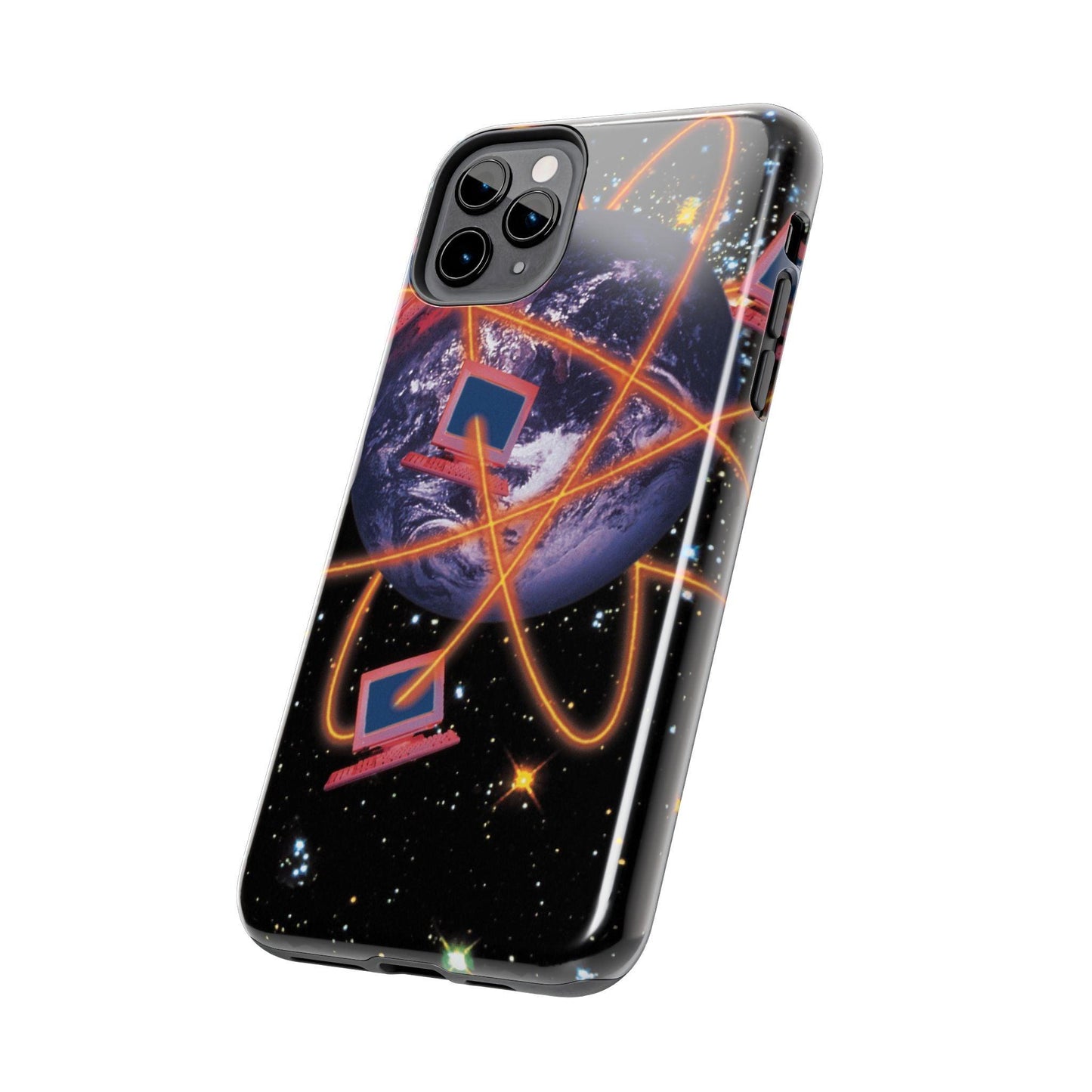 Computer Galaxy Printed With Orbiting Tough Phone Cases