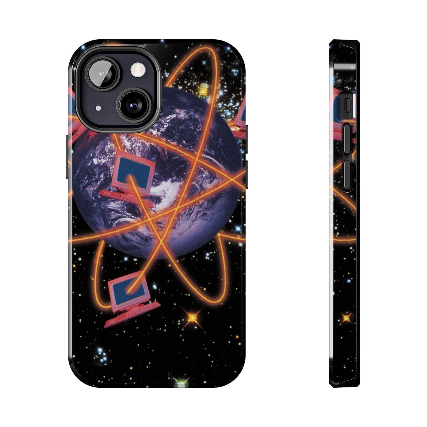Computer Galaxy Printed With Orbiting Tough Phone Cases