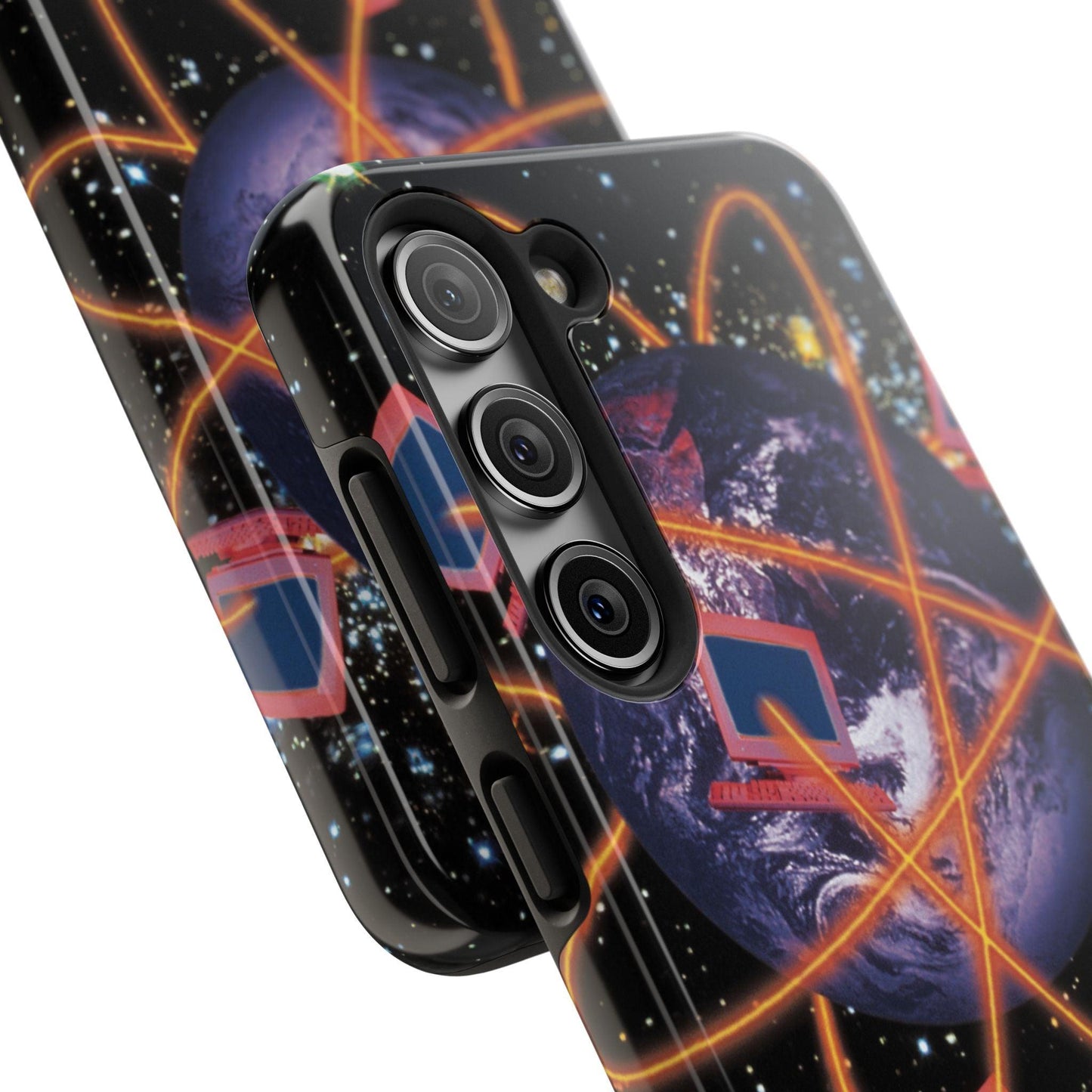 Computer Galaxy Printed With Orbiting Tough Phone Cases