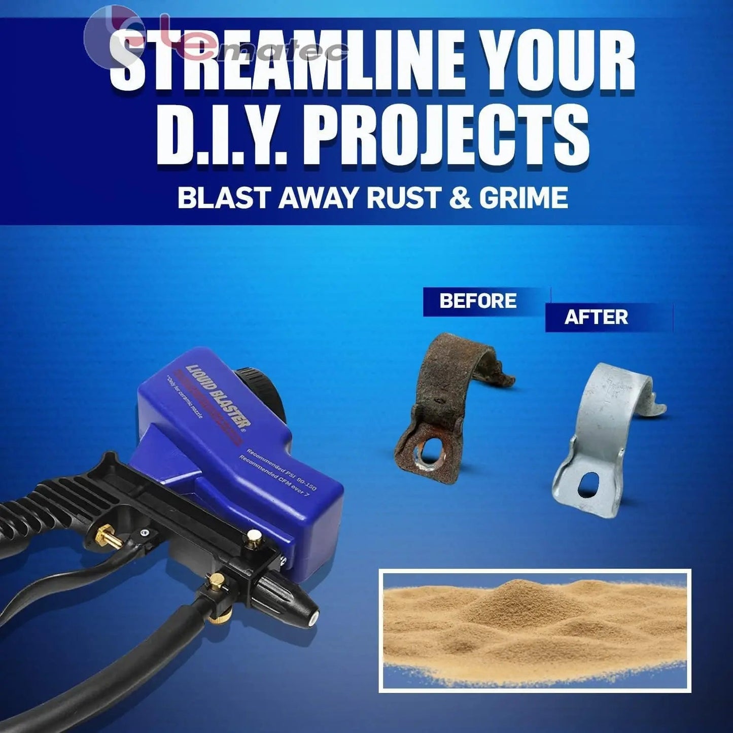 Professional Dual-Feed Sandblaster Gun Kit - 150 PSI with Ceramic Tip & 18oz Hopper (AS118-2)