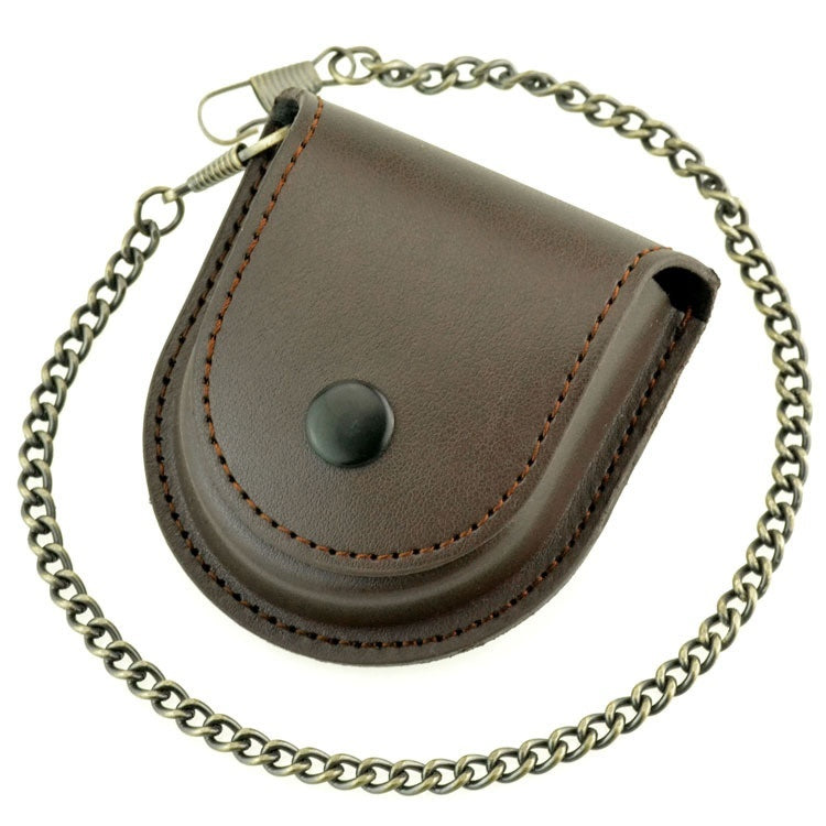 New Black 181 Retro Denim Leather Pocket Watch