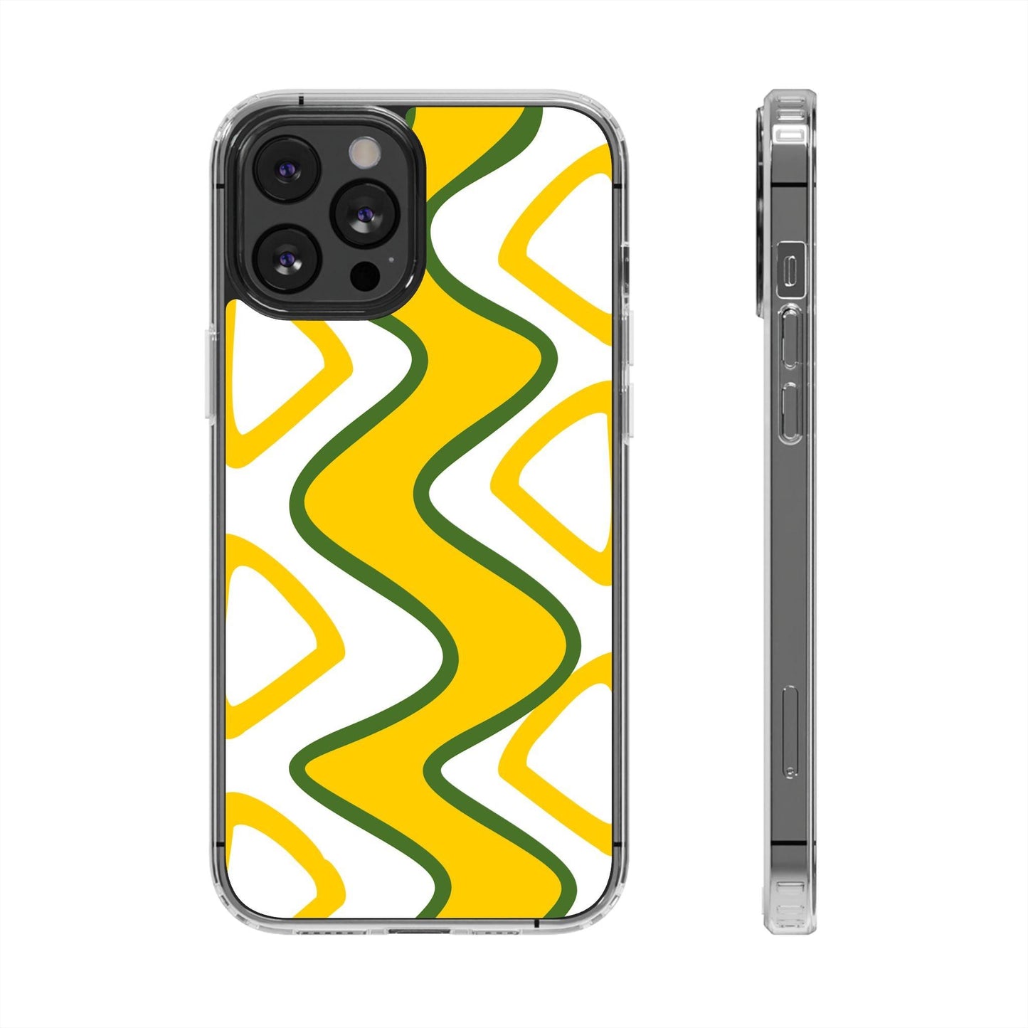 Bright Yellow Abstract With Shape Clear Cases