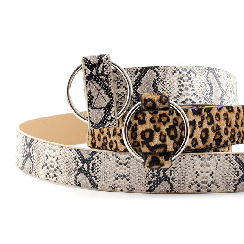 Women's Needle Free Round Buckle Belt