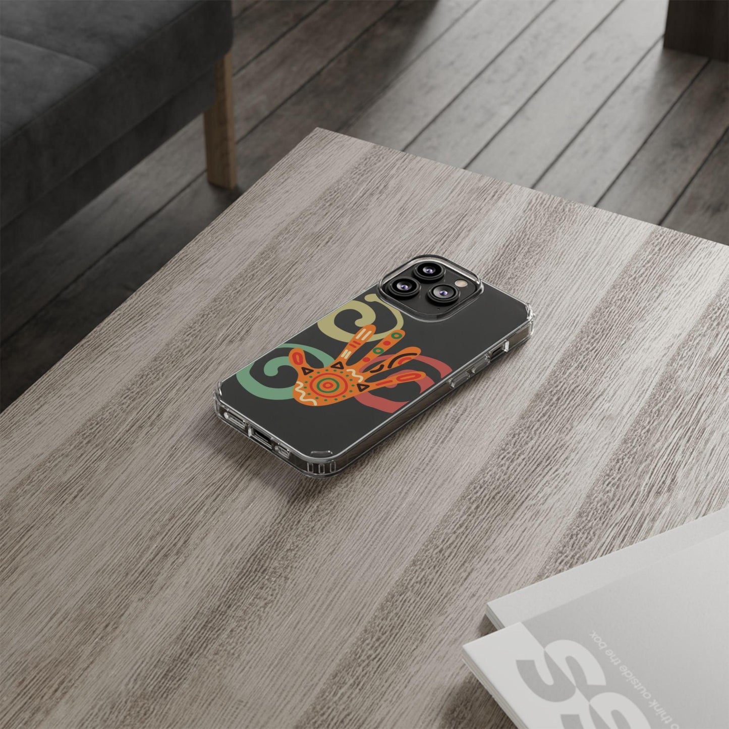 Clear Cases Colorful Hand Print design