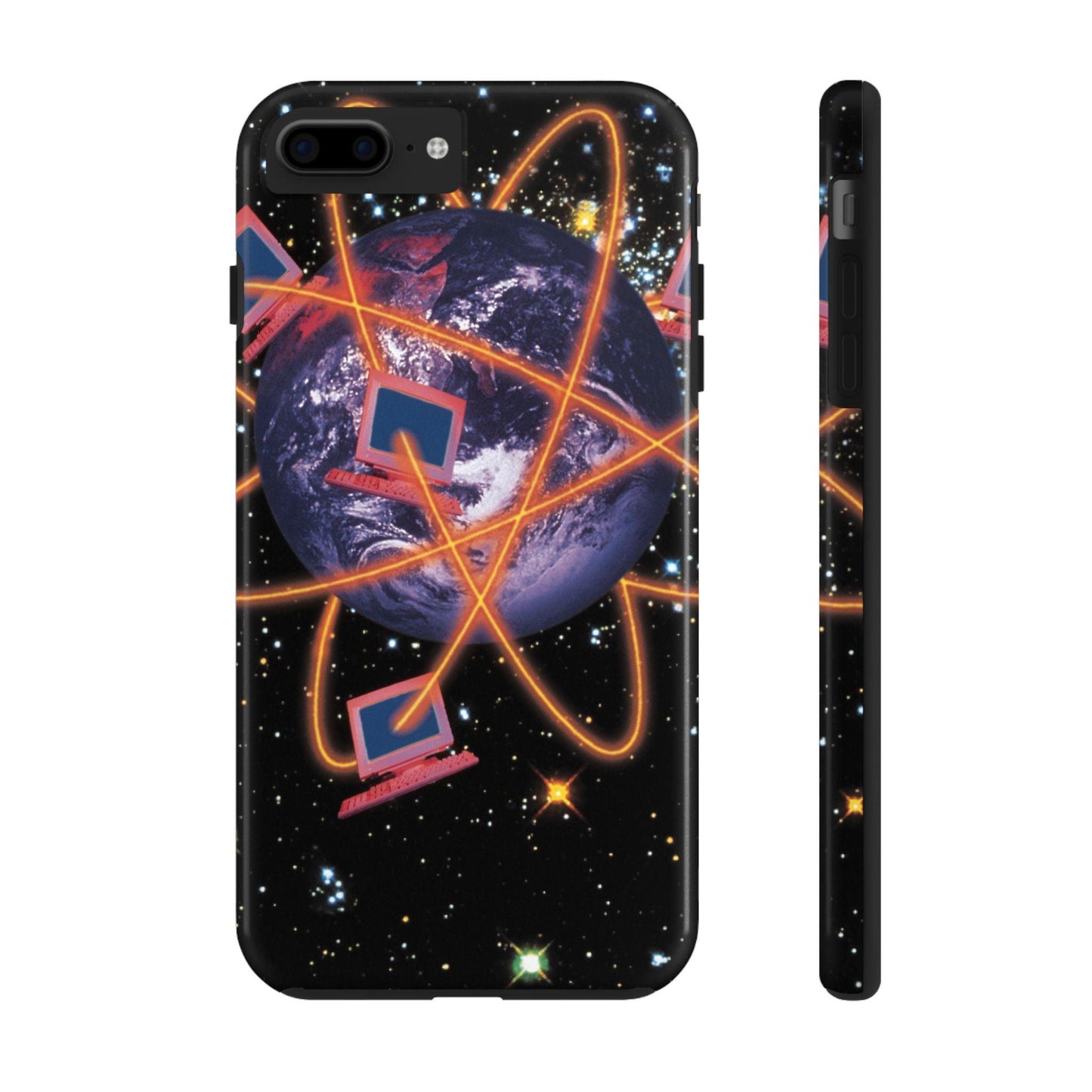 Computer Galaxy Printed With Orbiting Tough Phone Cases