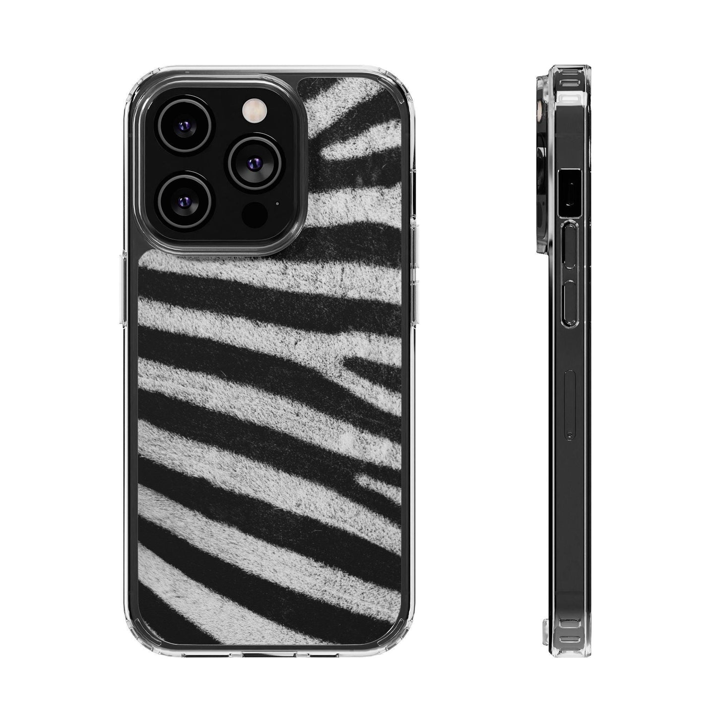 Clear Cases Black and White Zebra Stripes