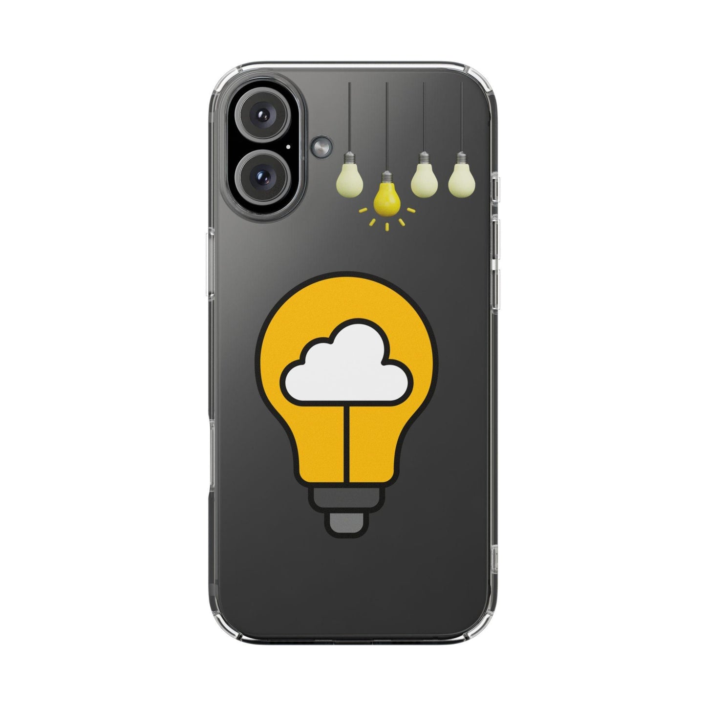Clear Cases Bulbs with Light Representing Ideas