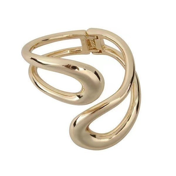 Streamlined Geometry Metal Bracelet for Women