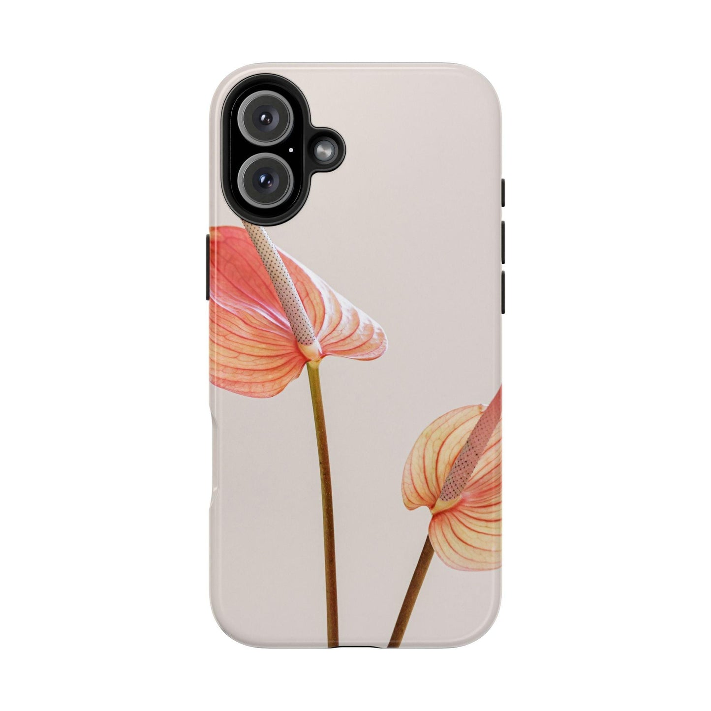 Orange Flower with Leaves Tough Phone Cases