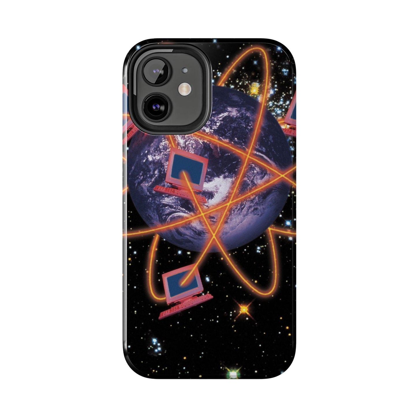 Computer Galaxy Printed With Orbiting Tough Phone Cases