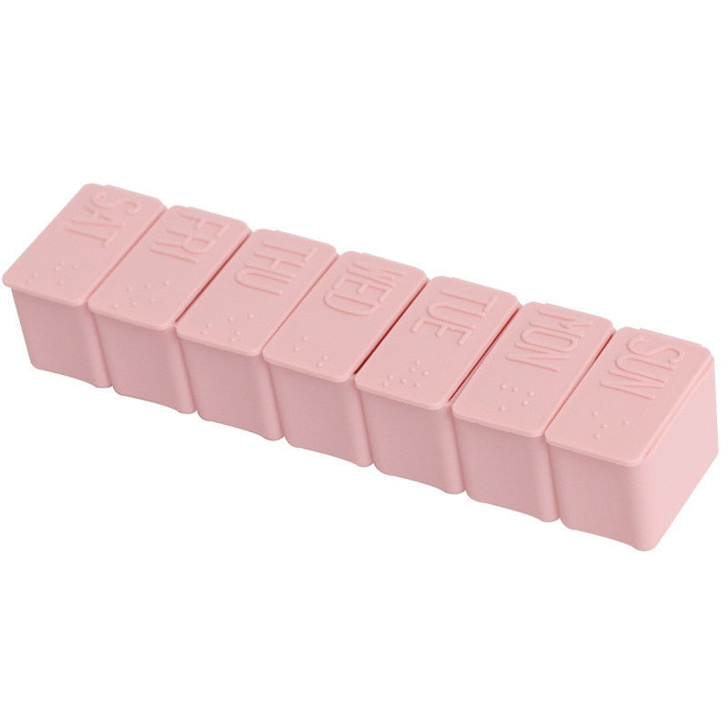 Travel Pill Box Holder Weekly Medicine Storage Organizer Container Drug Tablet Dispenser Independent Lattice Plastic Pill Case