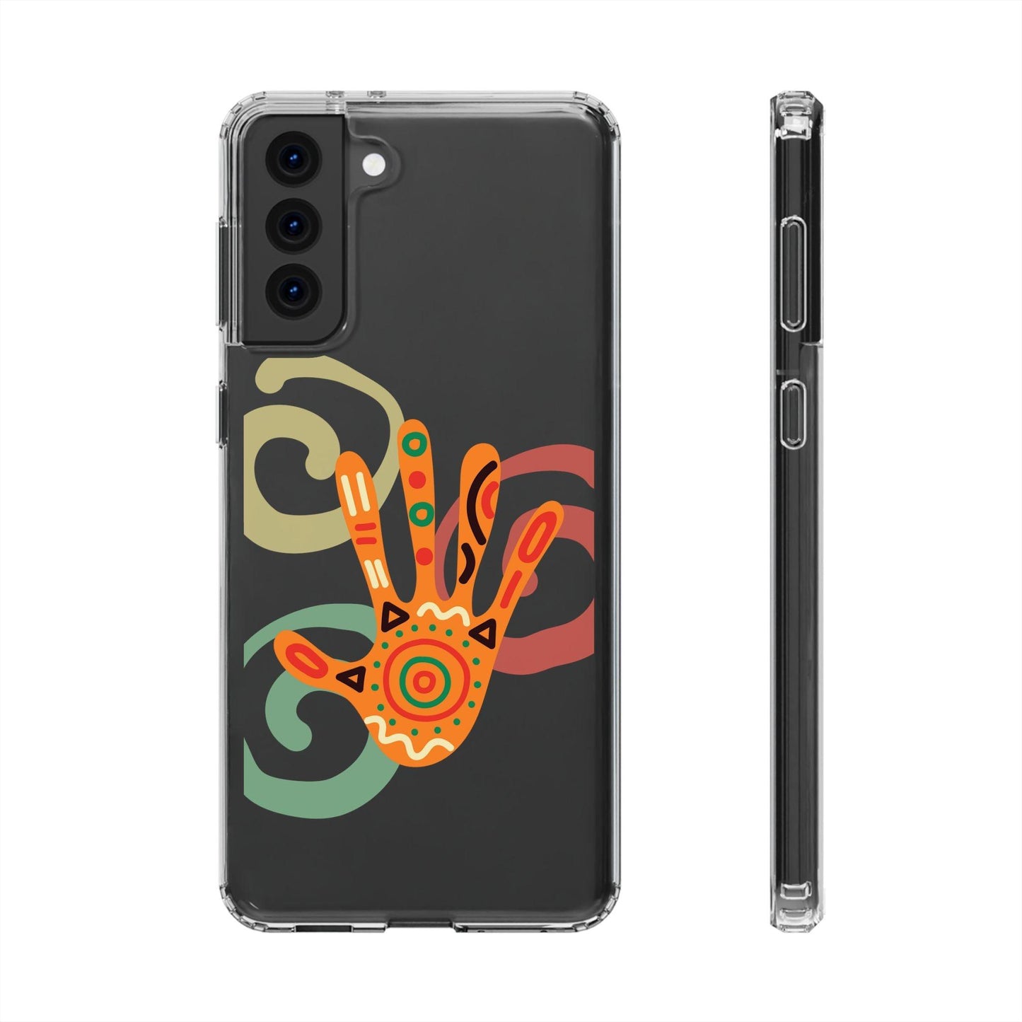 Clear Cases Colorful Hand Print design
