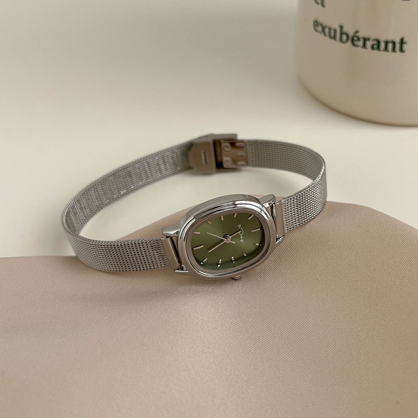 Women's Oval Mesh Strap Watch