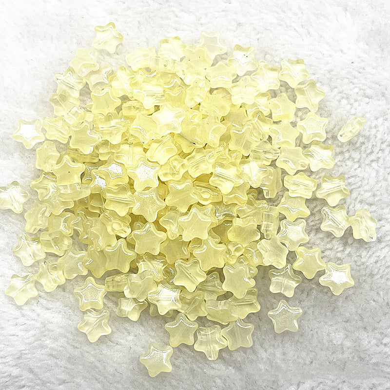 8mm Gold Pentagram Glaze Beads