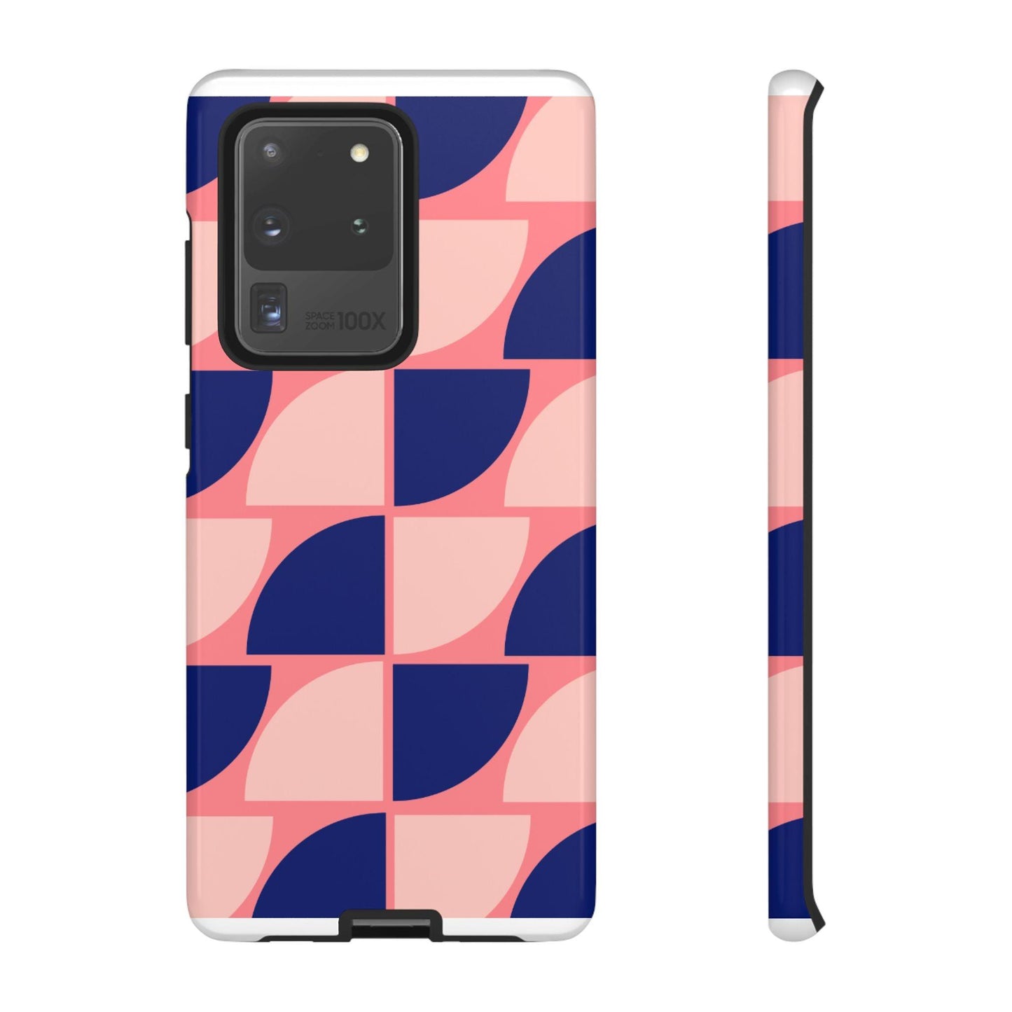 Samsung Tough Phone Case – Pink and Blue Pattern, Durable Protection, Sleek Design