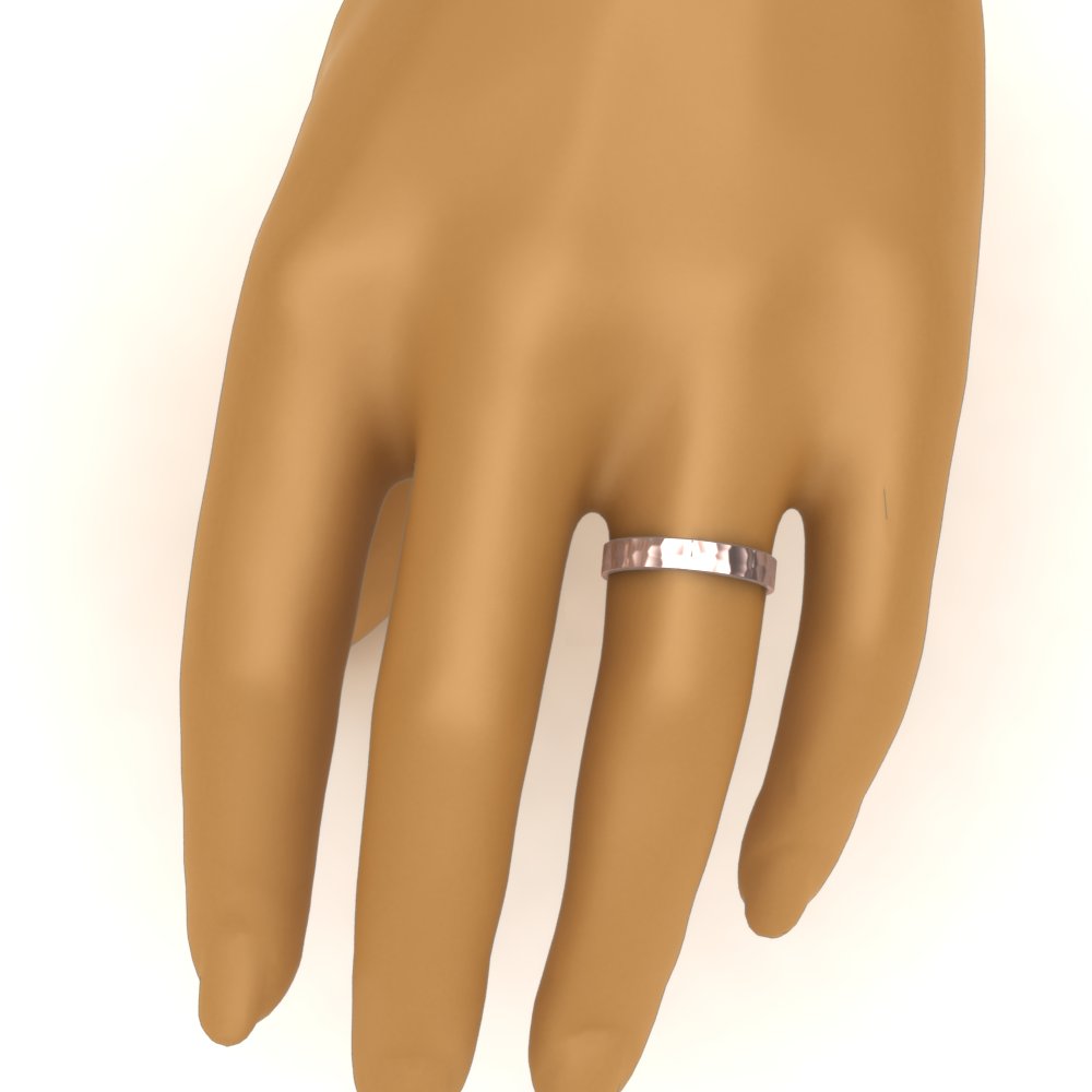 5 MM Hammered Finish Mens Wedding Band