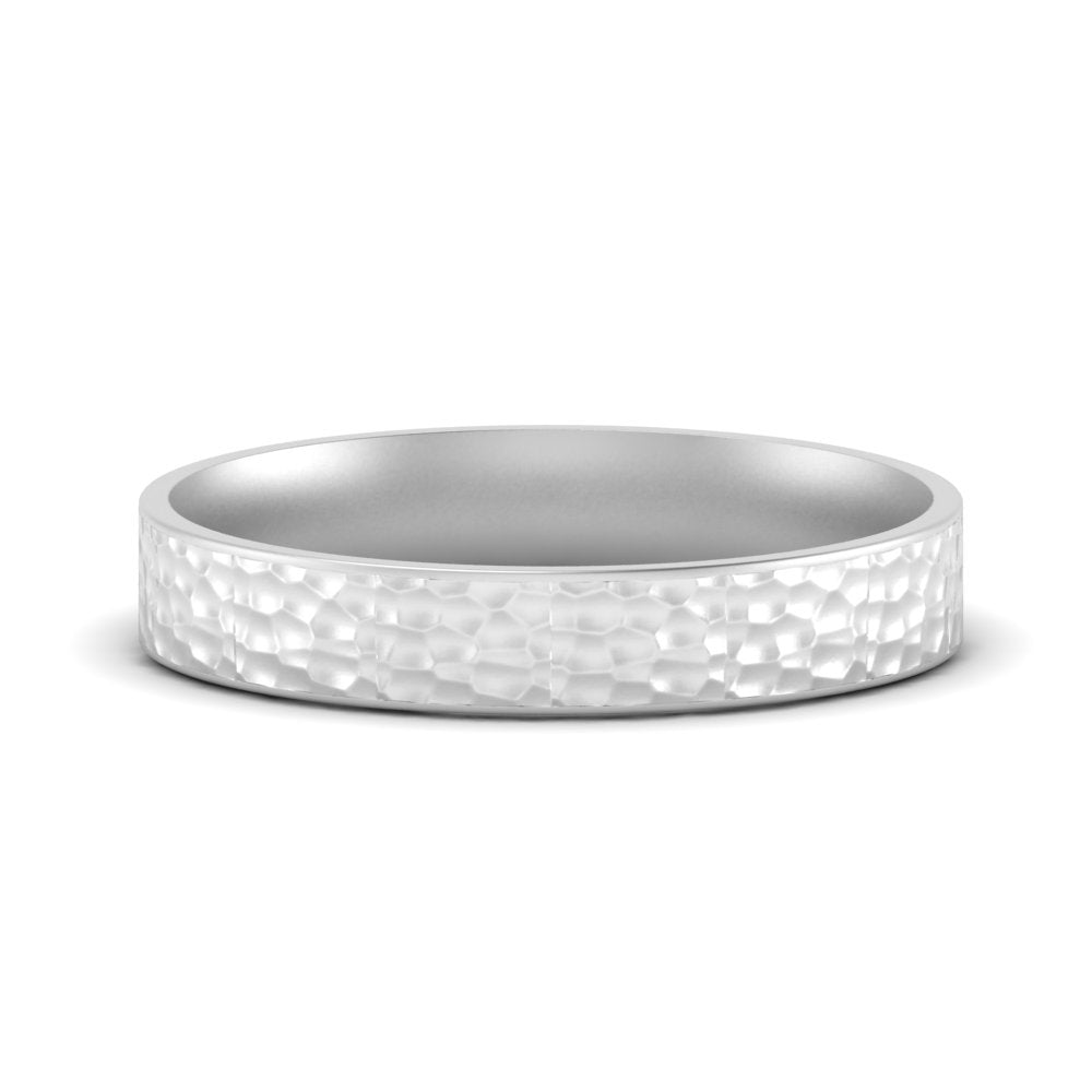 5 MM Hammered Finish Mens Wedding Band