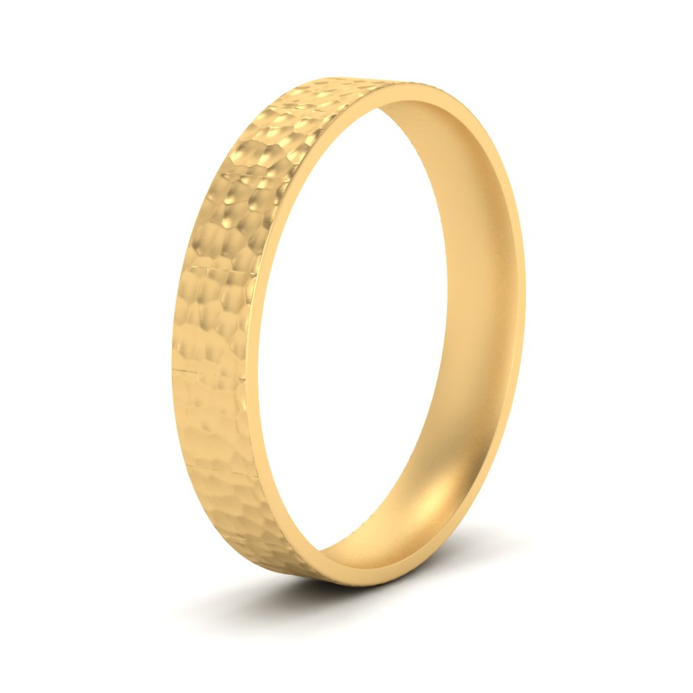 5 MM Hammered Finish Mens Wedding Band