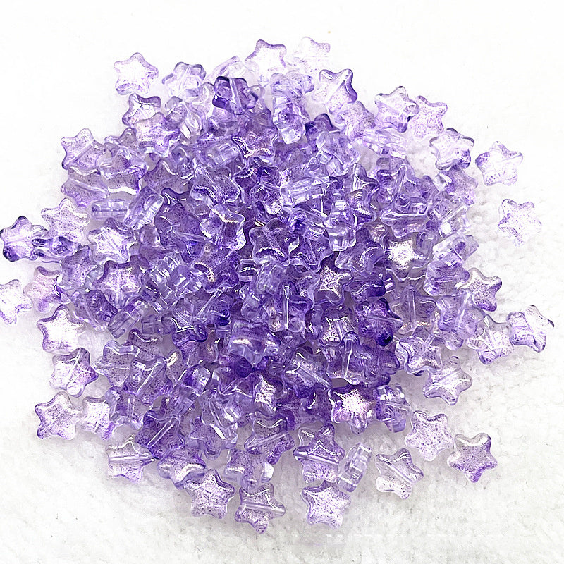 8mm Gold Pentagram Glaze Beads